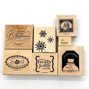 Stampin' Up! Christmas Punch Rubber Stamps Holiday Gift Tag (7)